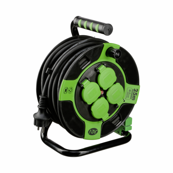 REV Cable Drum Resin 25m IP 44 4-fold sw gn