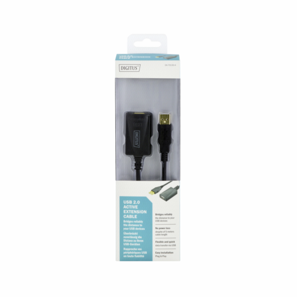 Digitus USB 2.0 aktivní prodlužovací kabel 5m , Blister