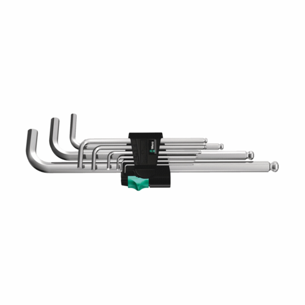 WERA 950/9 Hex-Plus 1 L-key set metric, chrome-plated