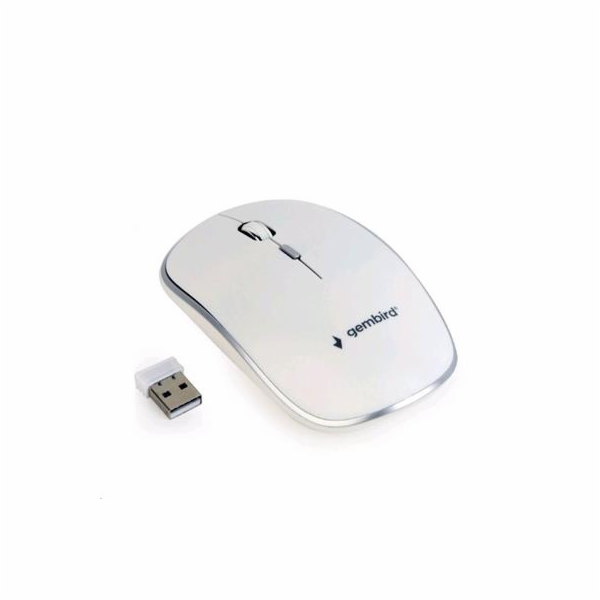GEMBIRD Myš MUSW-4B-01-W, bílá, bezdrátová, USB nano rece...