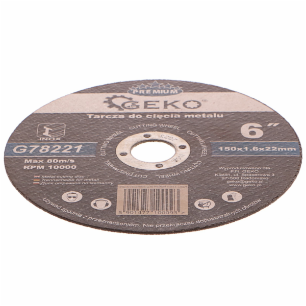 GEKO Kotouč řezný na kov, 150x1,6mm GEKO