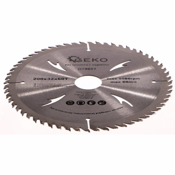 GEKO Kotouč pilový vidiový s otvory, 200x32x60T GEKO