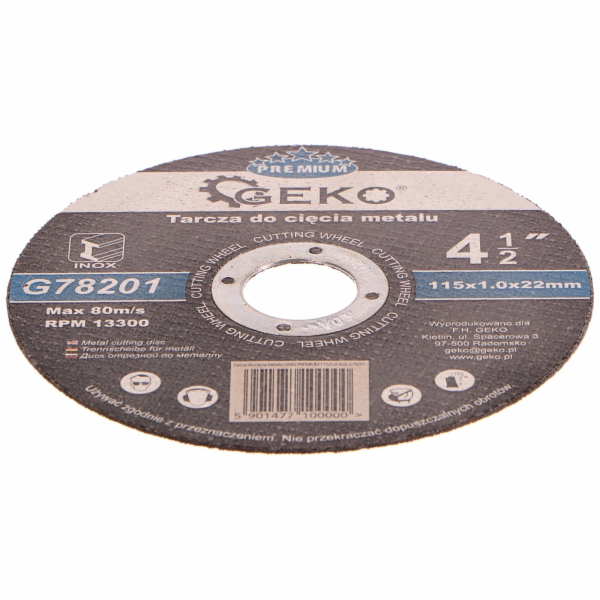 GEKO Kotouč řezný na kov, 115x1,0mm GEKO