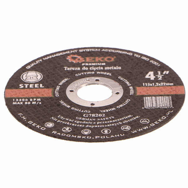 GEKO Kotouč řezný na kov/ocel INOX, 115x1,2mm GEKO