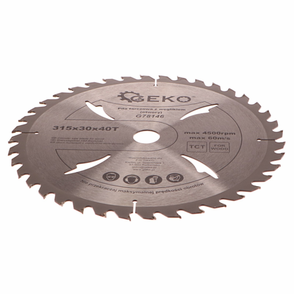 GEKO Kotouč pilový do dřeva, 315x30 mm, 40T GEKO