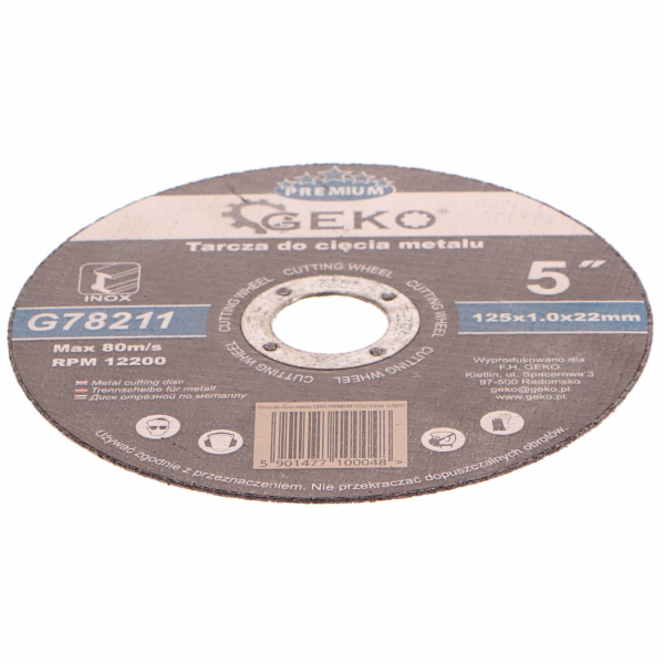 GEKO Kotouč řezný na kov, 125x1,0mm GEKO