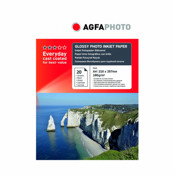AgfaPhoto Everyday Photo Inkjet papir leskly 180 g A 4 20...