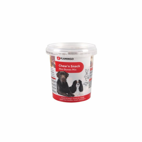 Flamingo Pamlsky mini mix tvar kost pro psy 500g