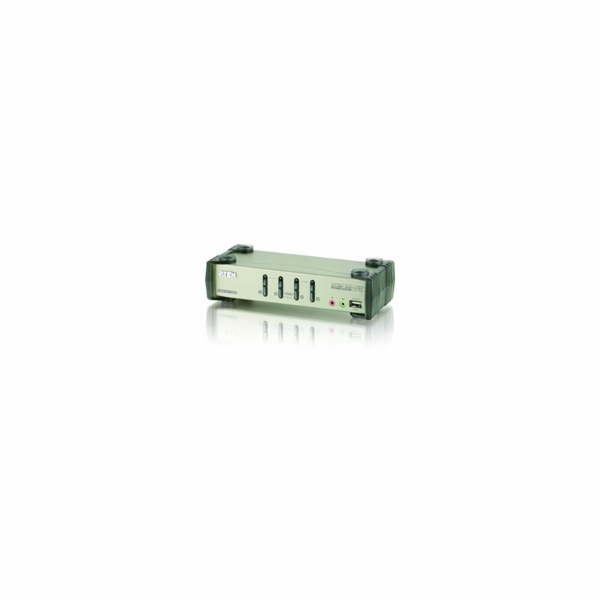 ATEN přepínač 4-port KVMP USB+PS/2, usb hub, audio, OSD, ...