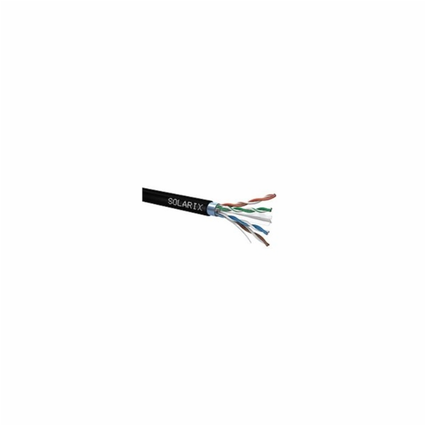 Solarix Kabel FTP PE drát c6 venkovní, 500m/špulka černý,...