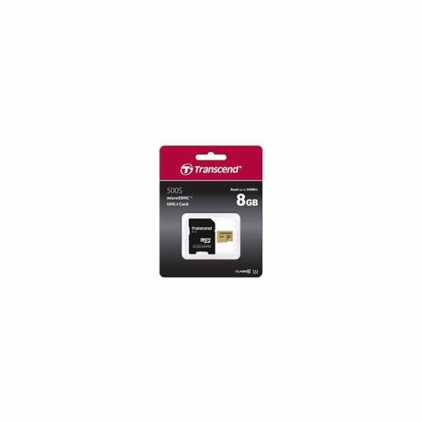 Transcend 8GB microSDHC 500S UHS-I U1 (Class 10) MLC pamě...