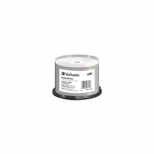 VERBATIM CD-R(50-pack) spindl, AZO 52X,700MB,WHITE WIDE T...