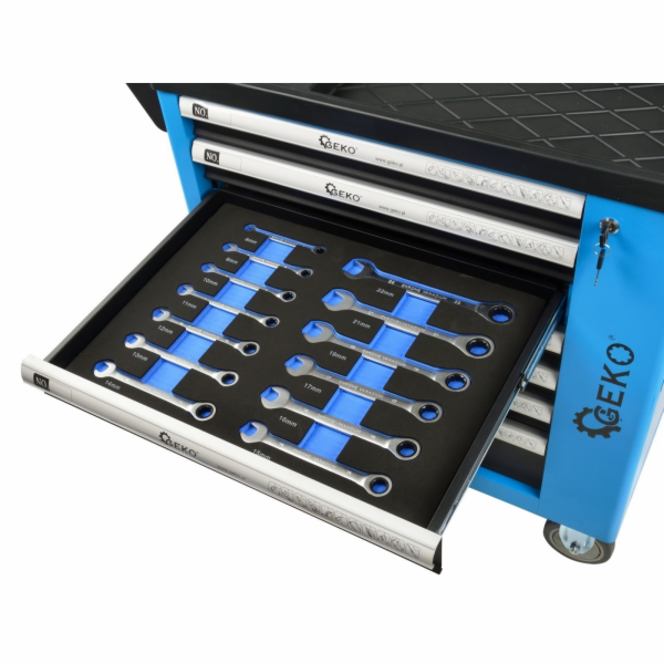 GEKO Dílenská skříňka/vozík s výbavou 243ks 7 zásuvek GEKO