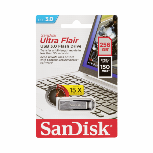 SanDisk Cruzer Ultra Flair 256GB USB 3.0 150MB/s  SDCZ73-...
