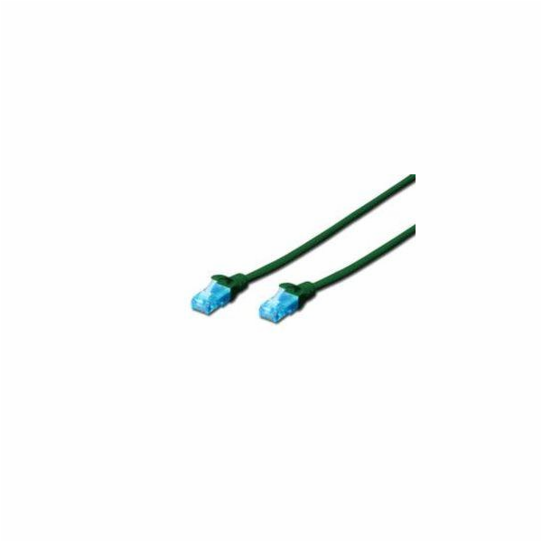 Digitus Patch Cable, UTP, CAT 5e, AWG 26/7, zelený 0,5m, 1ks