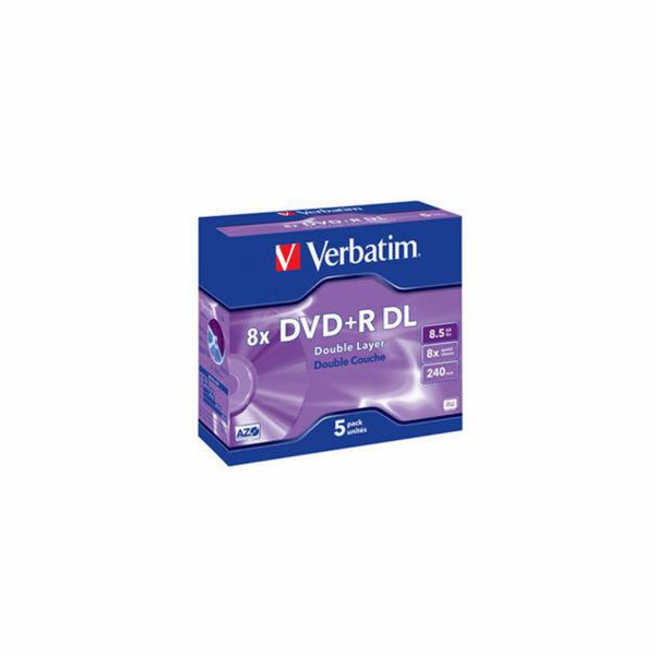 VERBATIM DVD+R(5-pack)DoubleLayer/Jewel/8x/8,5GB