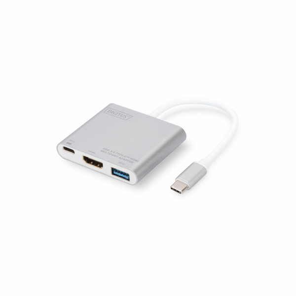 Adapter USB Digitus USB-C - HDMI + USB-C + USB Srebrny  (...