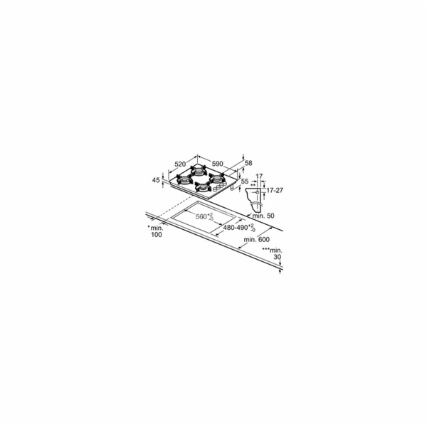 BOSCH POH6B6B10 plynová varná deska