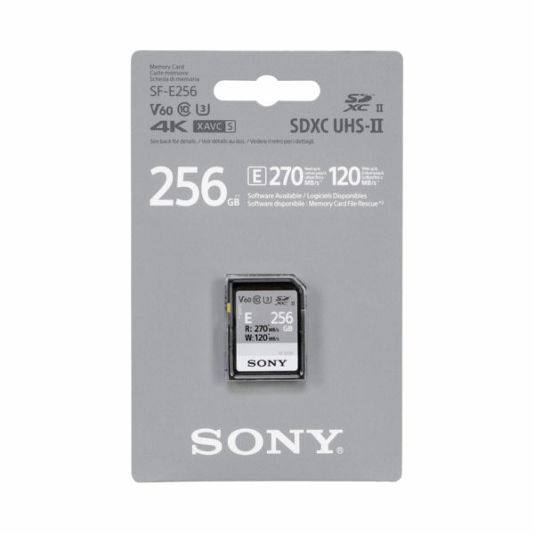 Sony SDXC E series         256GB UHS-II Class 10 U3 V60