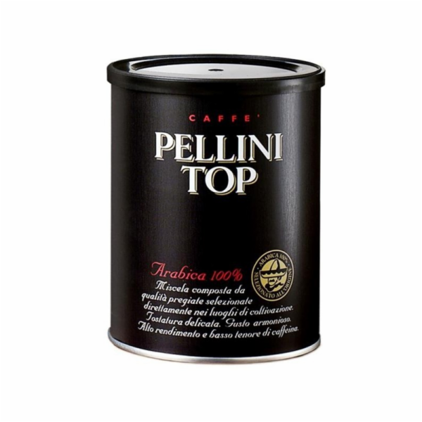 Pellini TOP 100% Arabica v plechové dóze mletá Káva 250 g