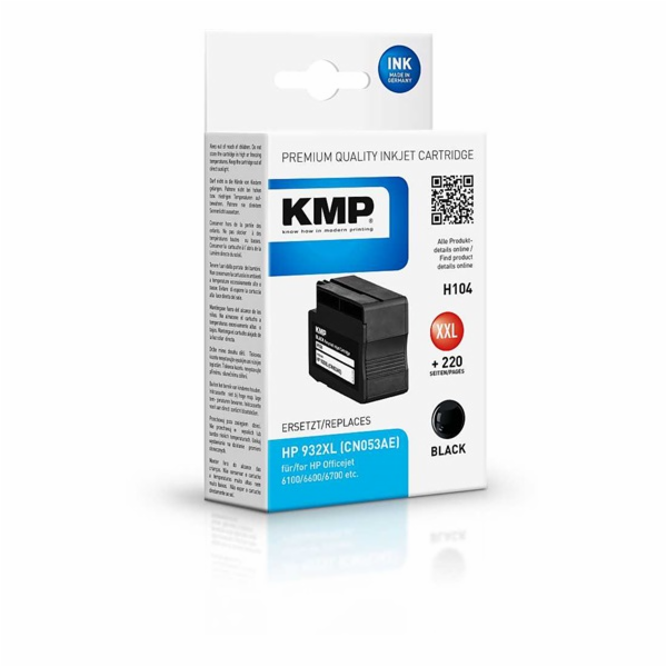 KMP H104 cartridge cerna komp. s HP CN 053 AE 932 XL