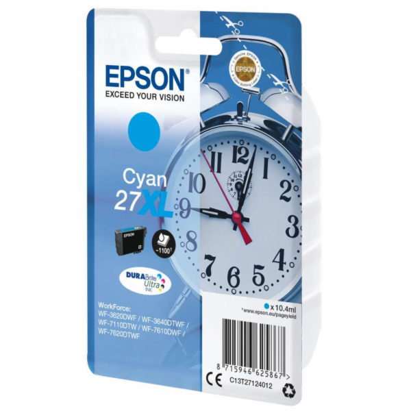EPSON ink bar Singlepack "Budík" Cyan 27XL DURABrite Ultr...