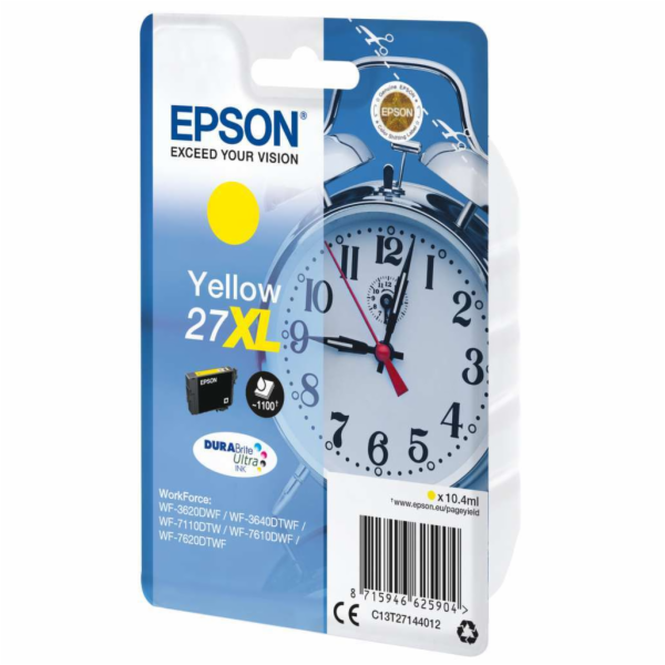 EPSON ink bar Singlepack "Budík" Yellow 27XL DURABrite Ul...