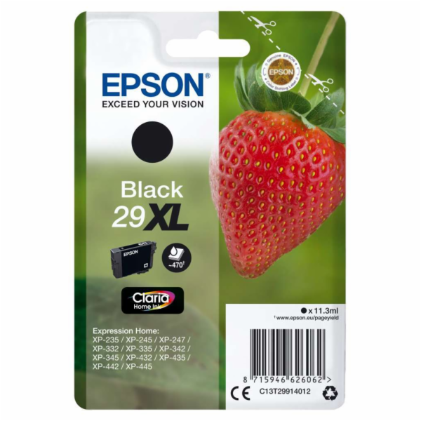 EPSON ink čer Singlepack "Jahoda" Black 29XL Claria Home Ink