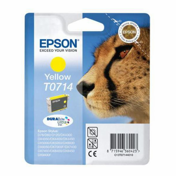 EPSON ink bar Singlepack Yellow T0714 DURABrite Ultra Ink...