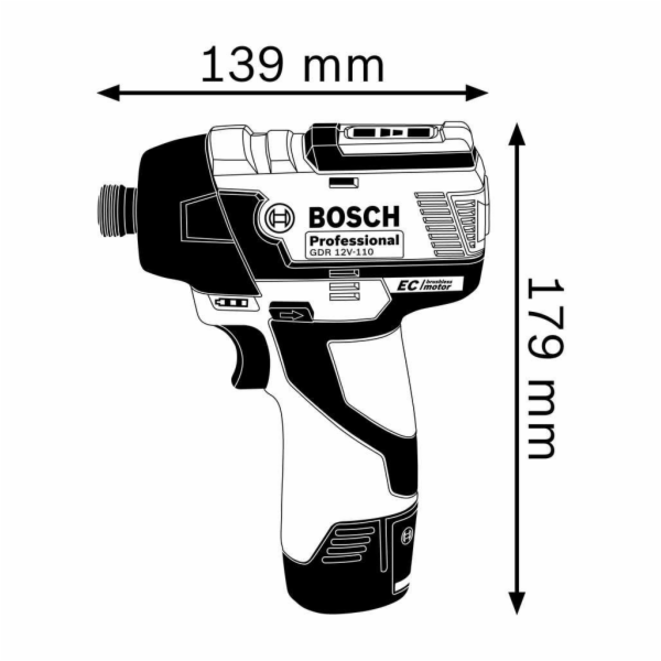 Bosch GDR 12V-110 aku razovy utahovak solo balenie + L BOXX