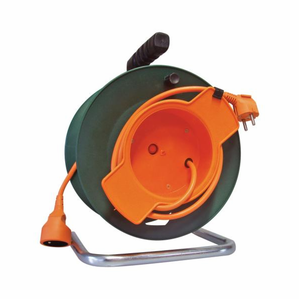 Prodlužovací přívod na bubnu - spojka, 1zás. 50m oranžový...