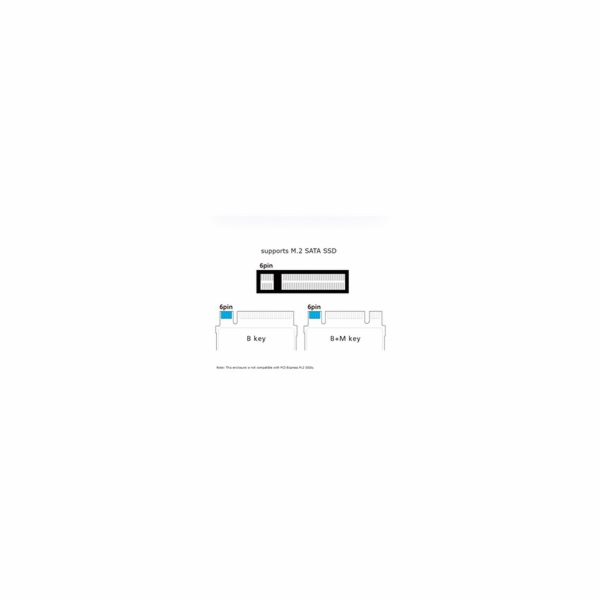 AKASA externí box pro M.2 SSD SATA II, III, USB 3.1 Gen1 ...