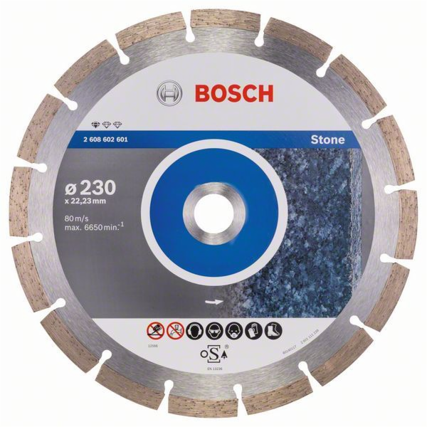 Diamantový řezný kotouč Bosch Standard pro kámen, O 230 mm