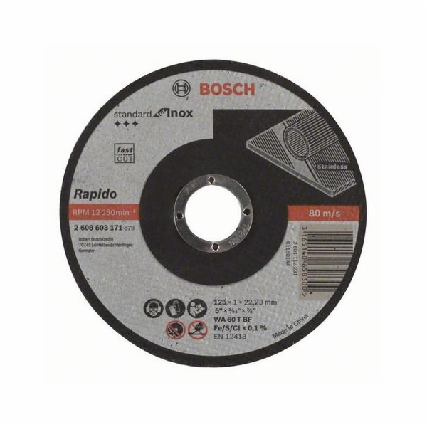 Řezný kotouč Bosch Standard pro Inox - Rapido, O 125mm