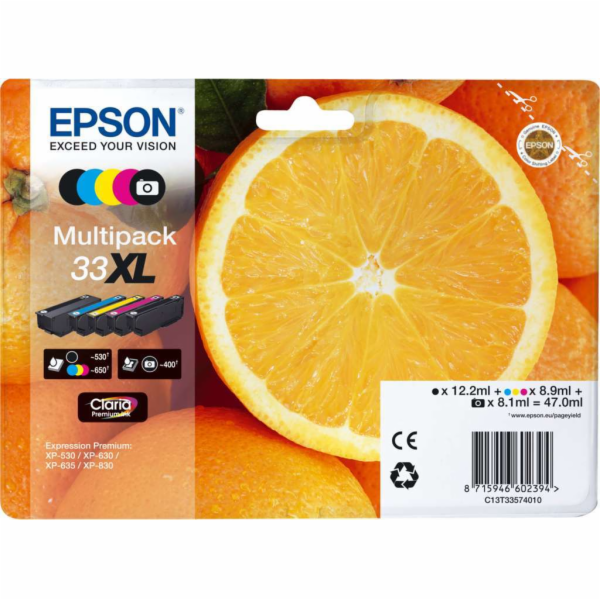 Epson Multipack Claria Premium BK/PBK/C/M/Y 33 XL        ...