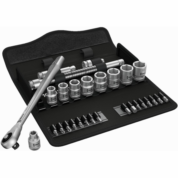 WERA 8100 SC 7 Zyklop Metal ratchet set push-through square
