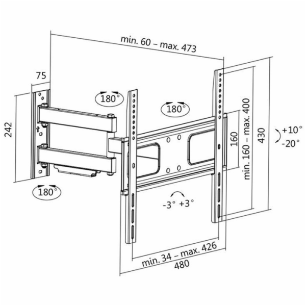 LOGILINK BP0014 LOGILINK - TV wall mount, 32-55, max. 50 kg