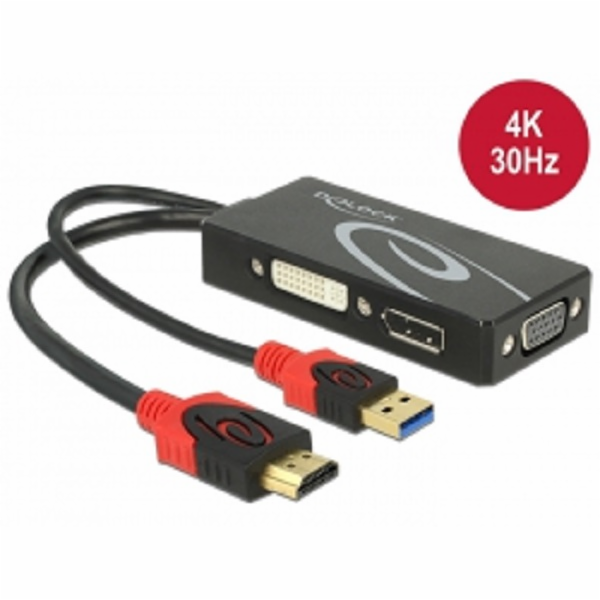 Delock - Nástroj pro převod videa - HDMI - DVI, DisplayPo...