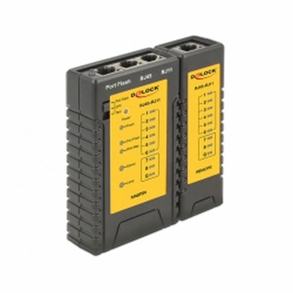DeLOCK tester kabelů RJ45/RJ12 + vyhledávač portů