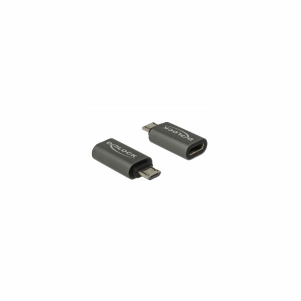 Delock USB antracit 2.0 Micro B samec na USB C 2.0 samice