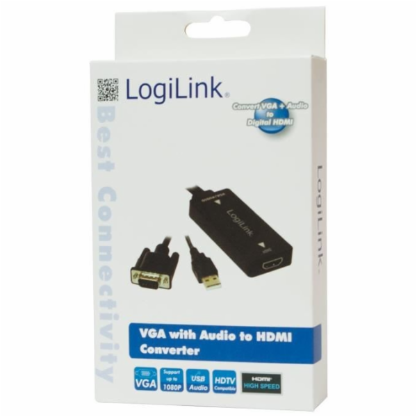AV LogiLink D-Sub (VGA) - HDMI + USB-A adaptér černý (CV0...