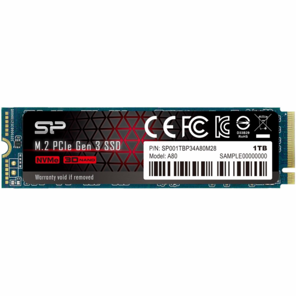 Silicon Power P34A80 1 TB M.2 2280 PCI-E x4 Gen3 NVMe SSD...