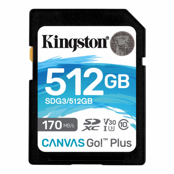 KINGSTON 512GB SDXC Canvas Go! Plus 170R/90W CL10 U3 V30