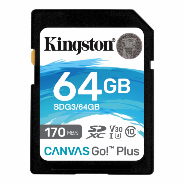 Kingston SDXC karta 64GB Canvas Go! Plus, R:170/W:90MB/s,...