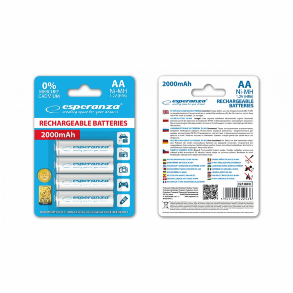 Esperanza AA 2000mAh 4ks EZA104W - 5901299922538