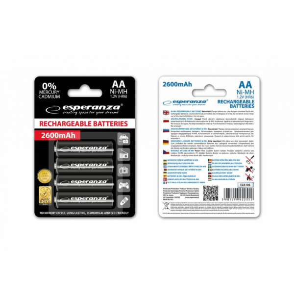 Esperanza AA 2600mAh 4 ks EZA106 - 5901299922552