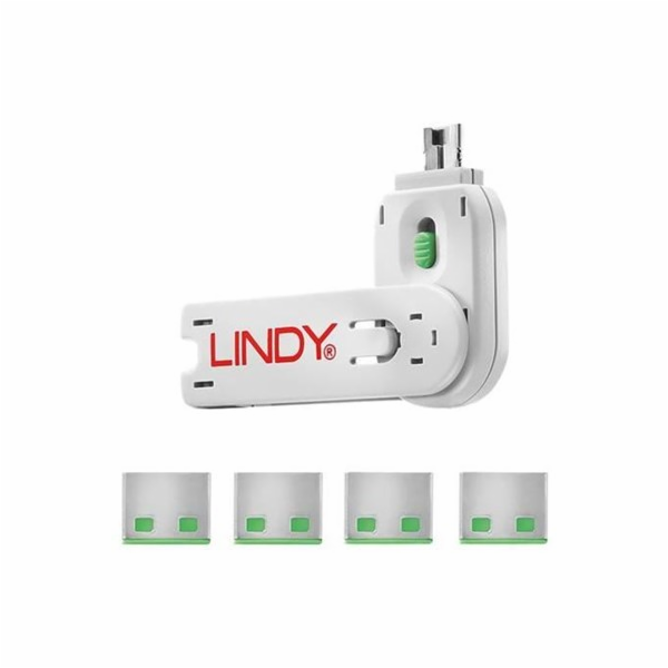 Lindy zámek USB portu (4 kusy) s klíčem, ochrana proti kr...