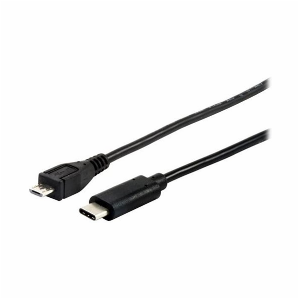 Equip USB-C - microUSB kabel USB 1 m černý (12888407)