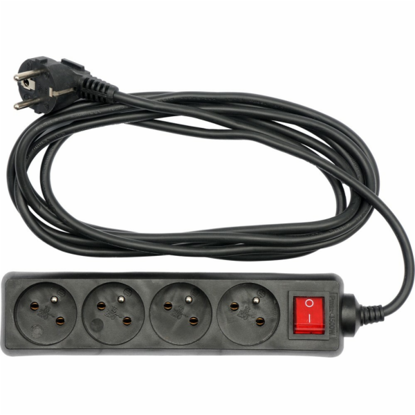 Kabel prodlužovací 3 m vypínač 4 zásuvky TOYA