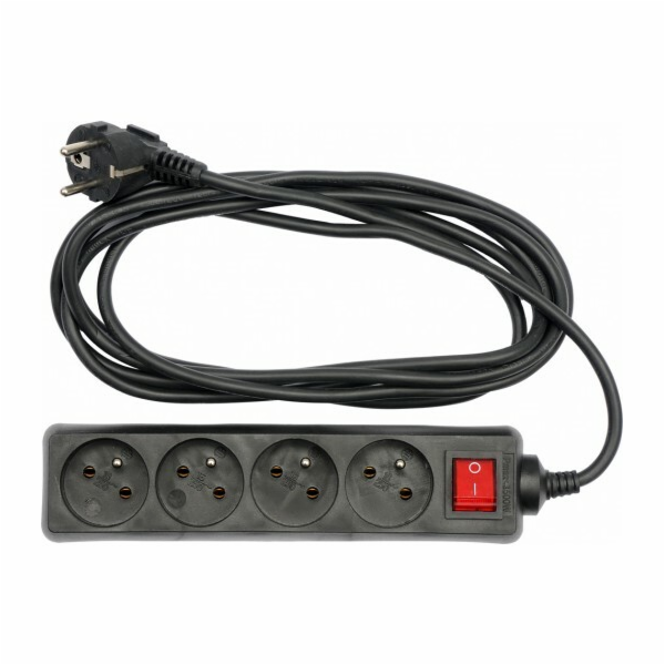 Kabel prodlužovací 5 m vypínač 4 zásuvky TOYA